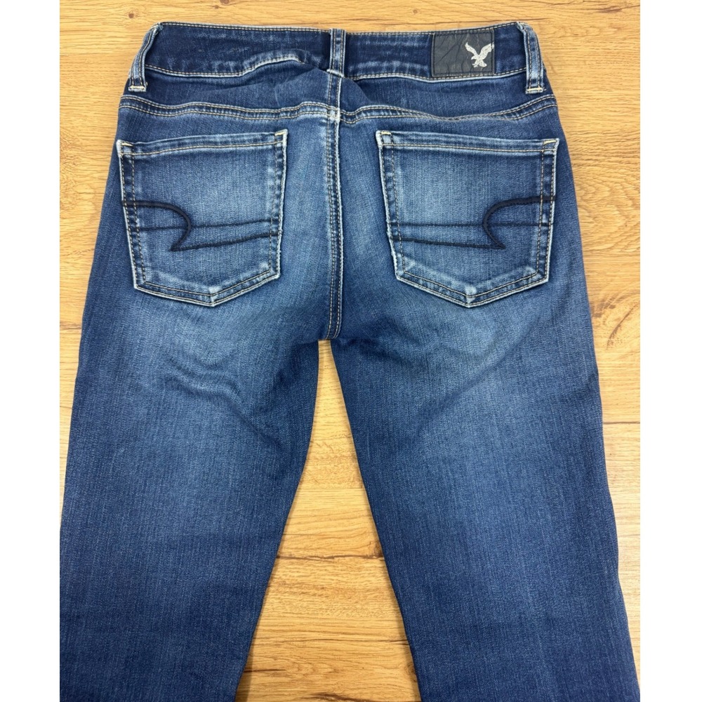 American Eagle Super Stretch Jeans Womens 0 Dark Wash Skinny Denim - Picture 6 of 16